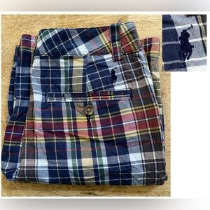 Polo by Ralph Lauren Boy’s Sz 8 Navy‎ Plaid Cotton Bermuda Shorts